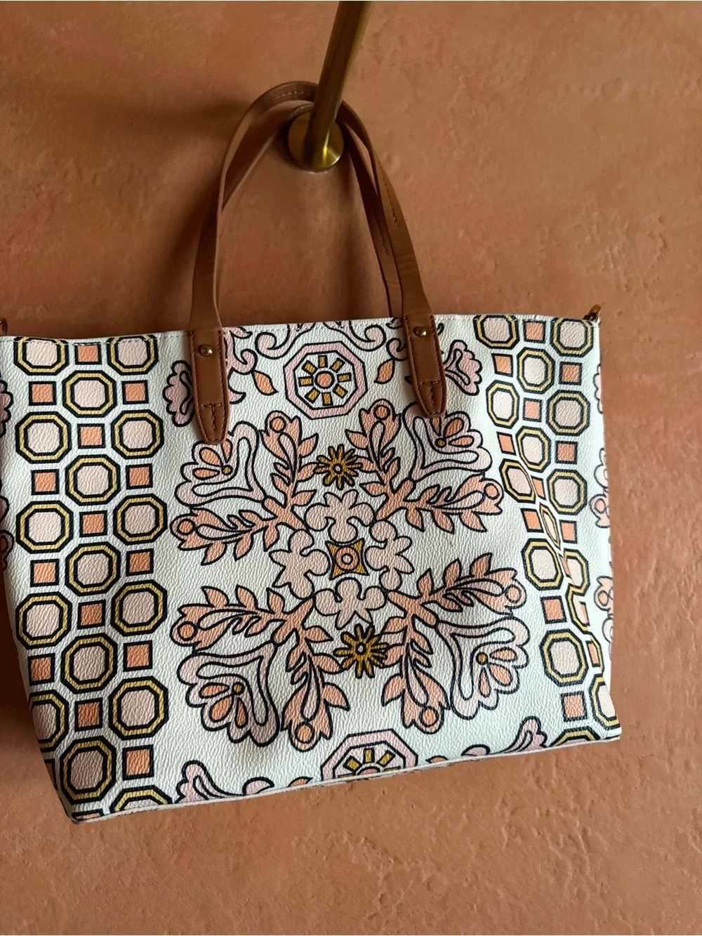 Tory Burch Spring Small Tote Hicks Garden Floral Leather Bag